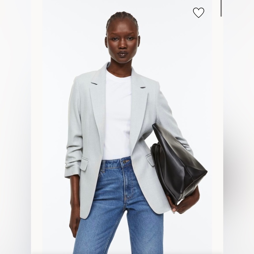 H&M gathered sleeve blazer